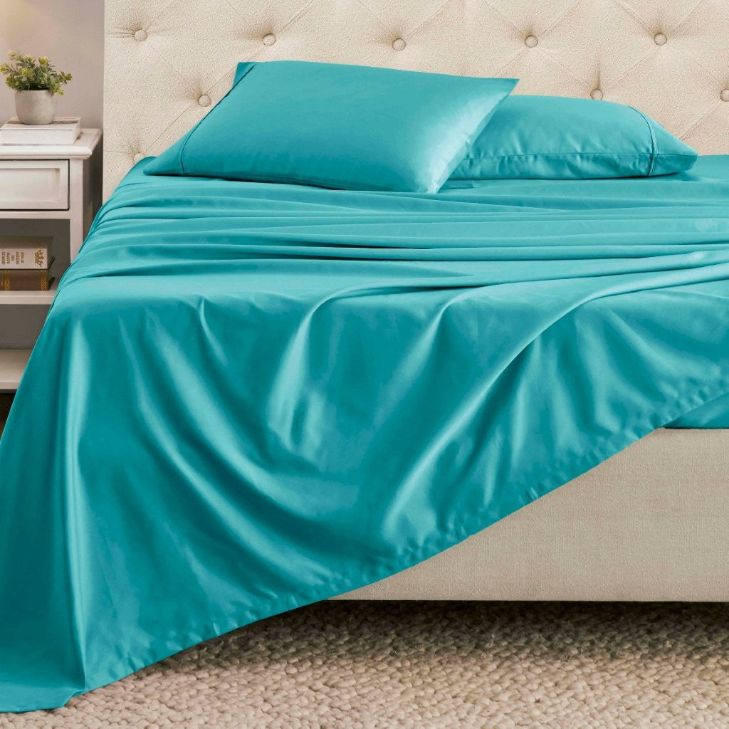 Cotton Blend Solid Deep Pocket Bed Sheet Set