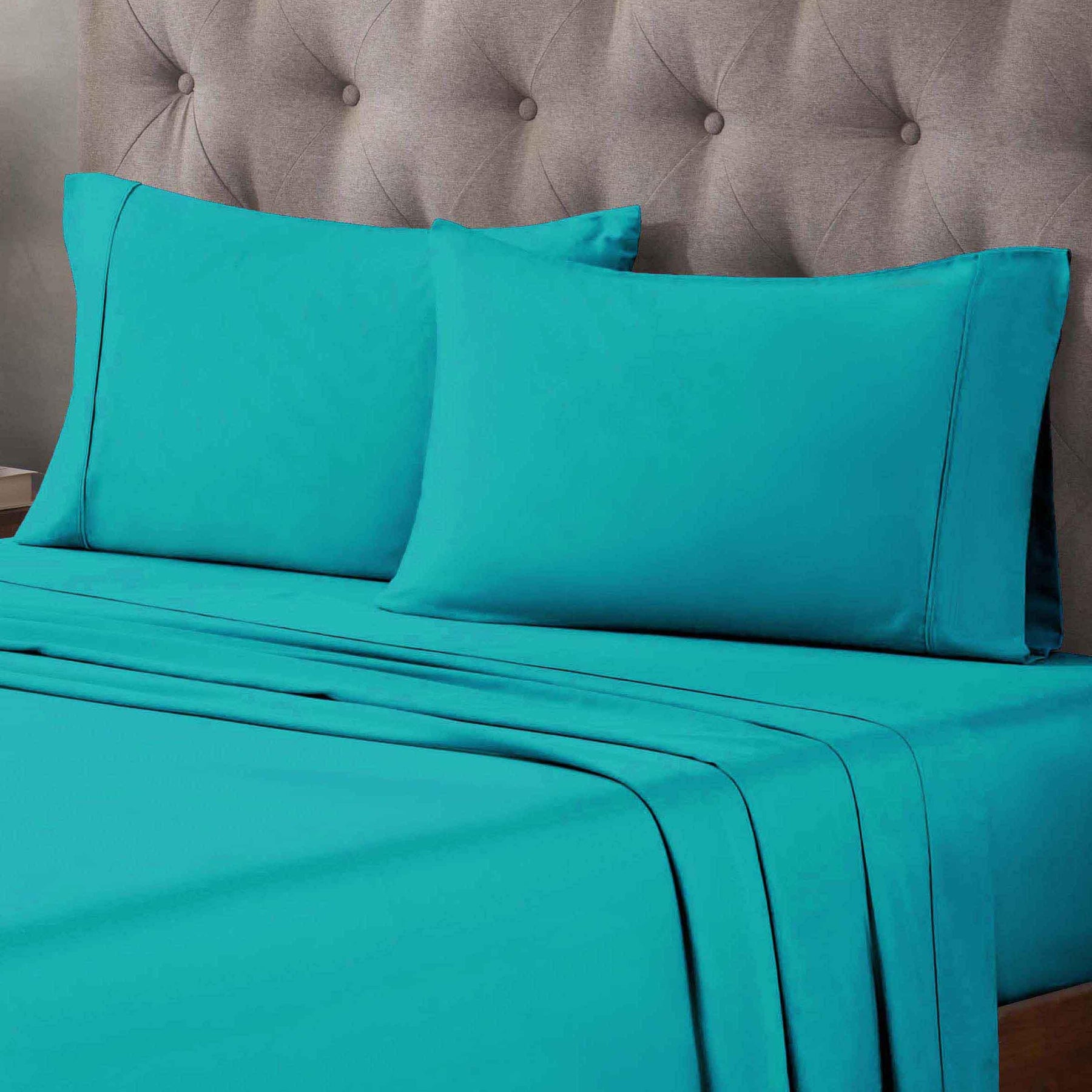 Egyptian Cotton 400 Thread Count Solid Deep Pocket Bed Sheet Set - Teal