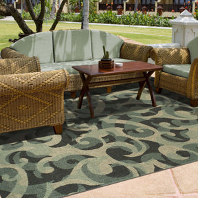 Aldaine Vintage Damask Indoor Outdoor Area Rug - Rugs by Superior - Superior 