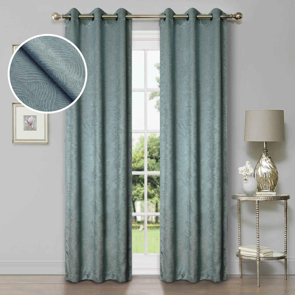 Waverly Thermal Blackout Grommet 2 Piece Curtain Panel Set - Blackout Curtains by Superior - Superior 