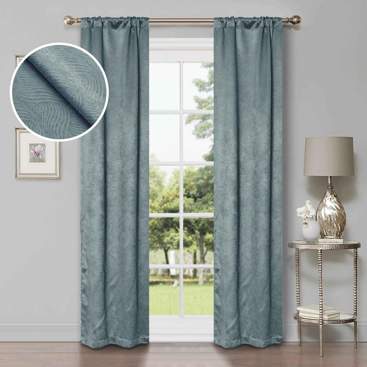 Waverly Thermal Blackout Grommet 2 Piece Curtain Panel Set - Blackout Curtains by Superior - Superior 