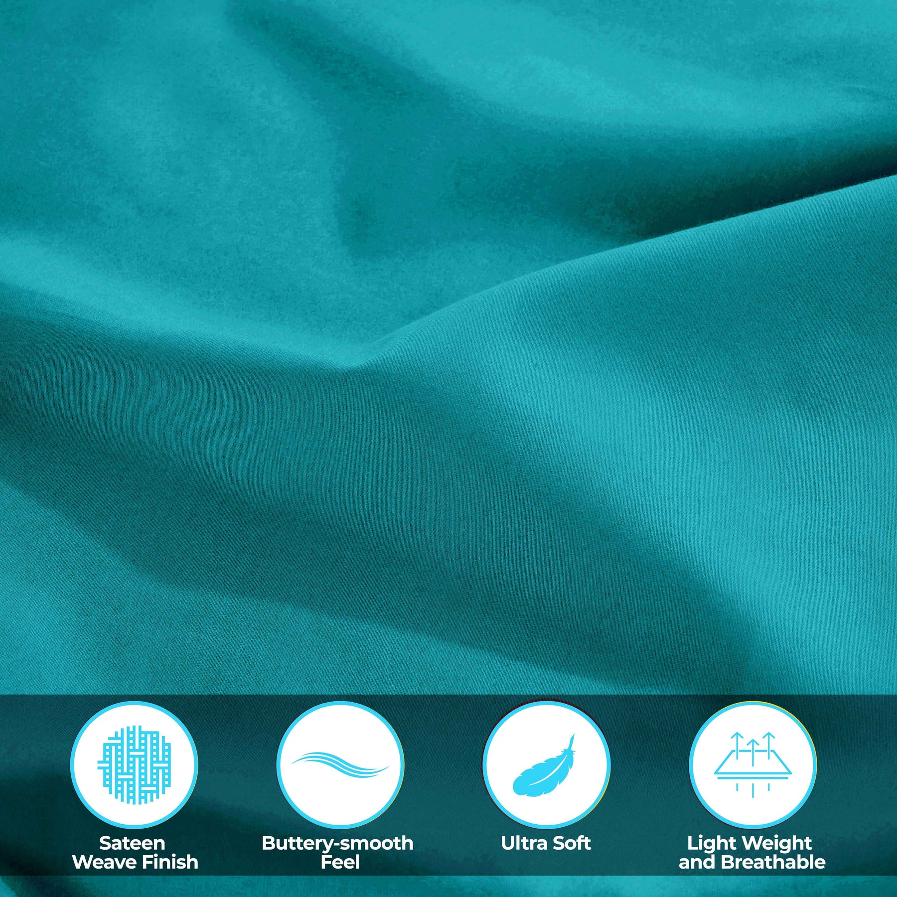 Egyptian Cotton 300 Thread Count Solid Deep Pocket Bed Sheet Set - Teal