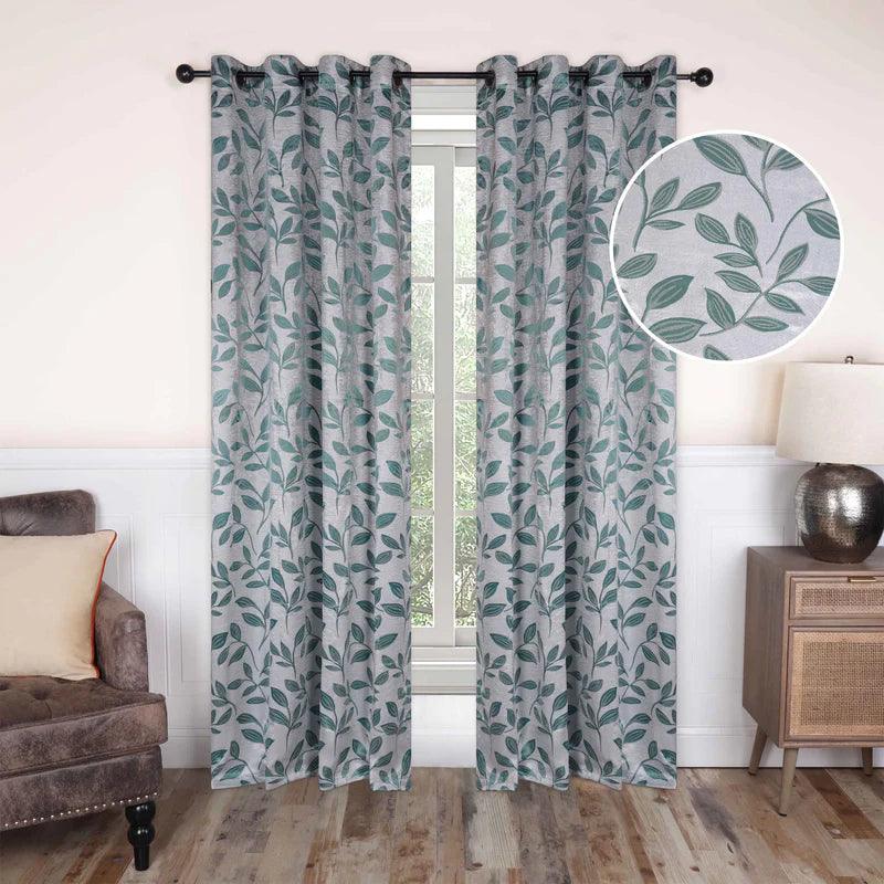 Leaves Machine Washable Room Darkening Blackout Curtains, Set of 2 - Blackout Curtains by Superior - Superior 