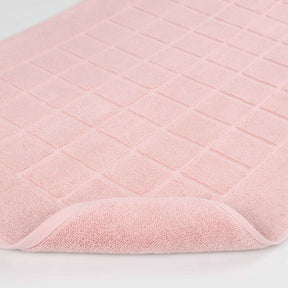 Nora Cotton Solid Absorbent Thick Checkered Washable Bath Mat Set of 2