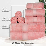 Madison Egyptian Cotton Pile Plush Heavyweight 8 Piece Towel Set - Towel Set by Superior