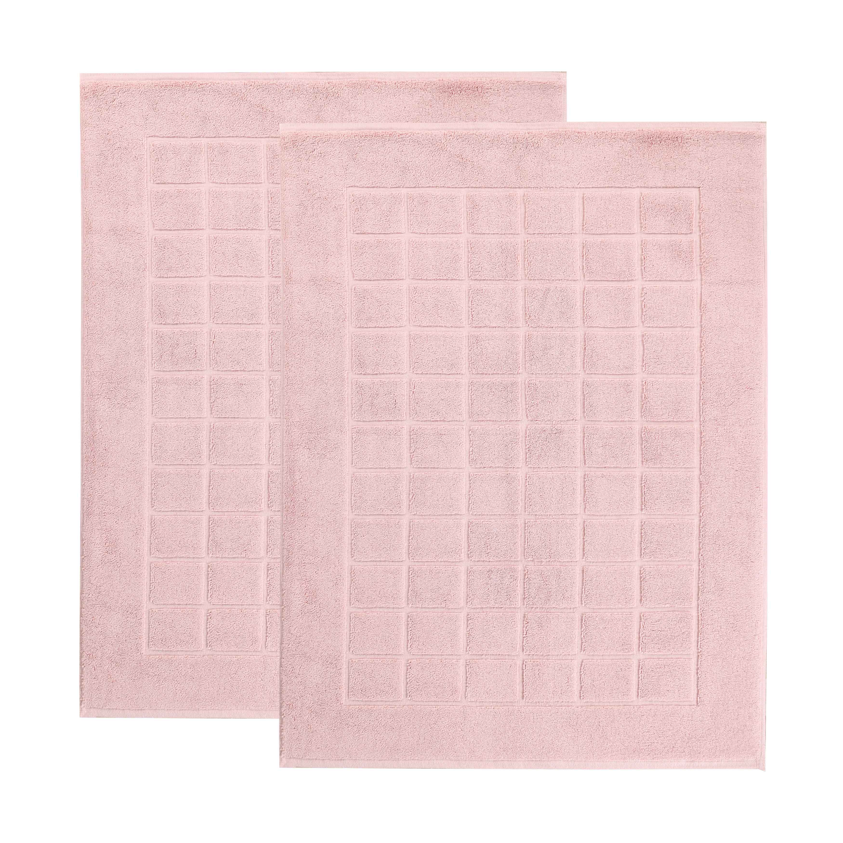 Nora Cotton Solid Absorbent Thick Checkered Washable Bath Mat Set of 2 - Bath Mats by Superior