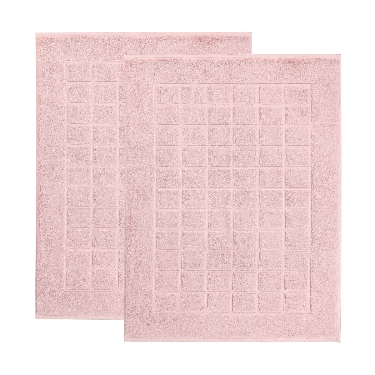 Nora Cotton Solid Absorbent Thick Checkered Washable Bath Mat Set of 2