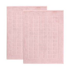 Nora Cotton Solid Absorbent Thick Checkered Washable Bath Mat Set of 2