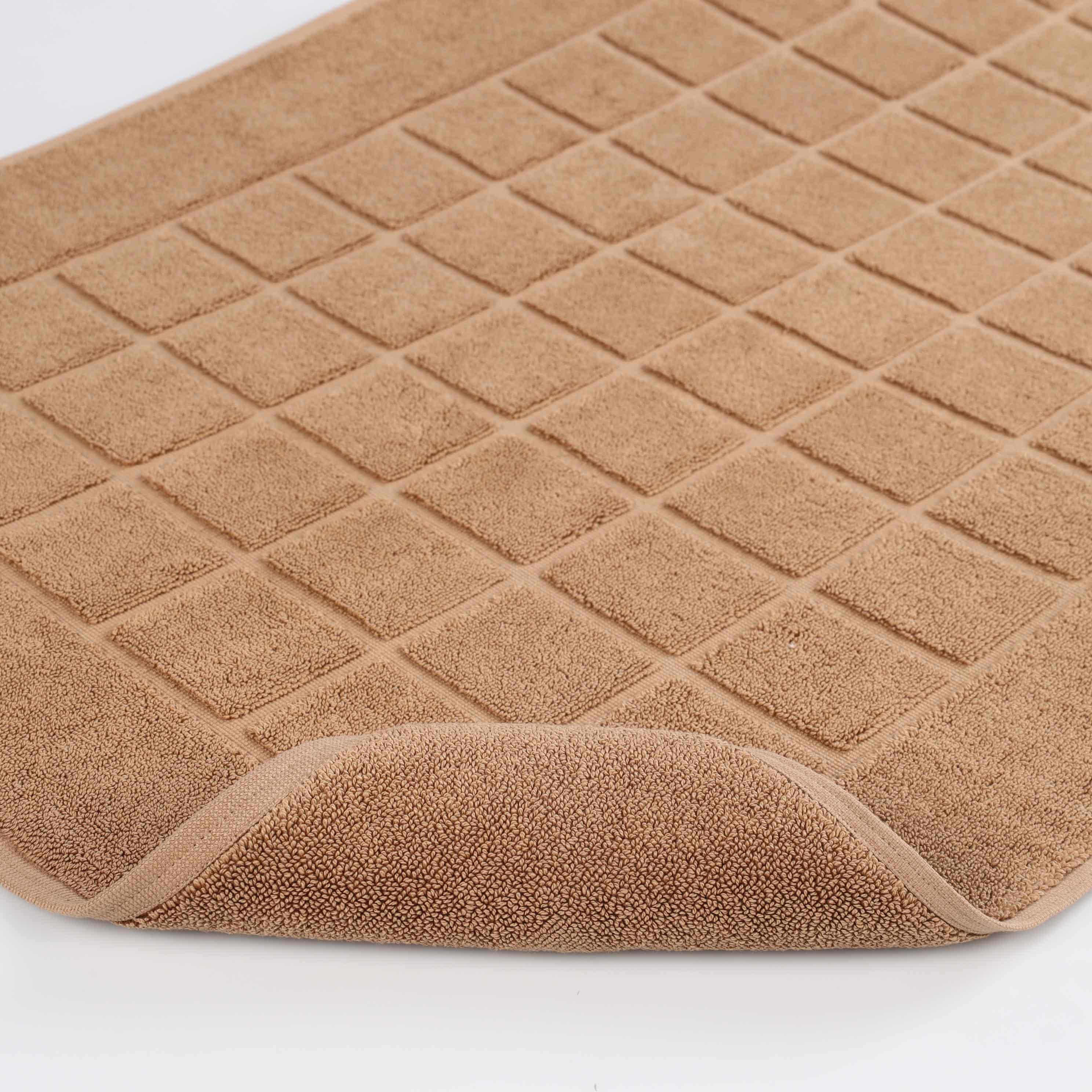 Nora Cotton Solid Absorbent Thick Checkered Washable Bath Mat Set of 2 - Bath Mats by Superior