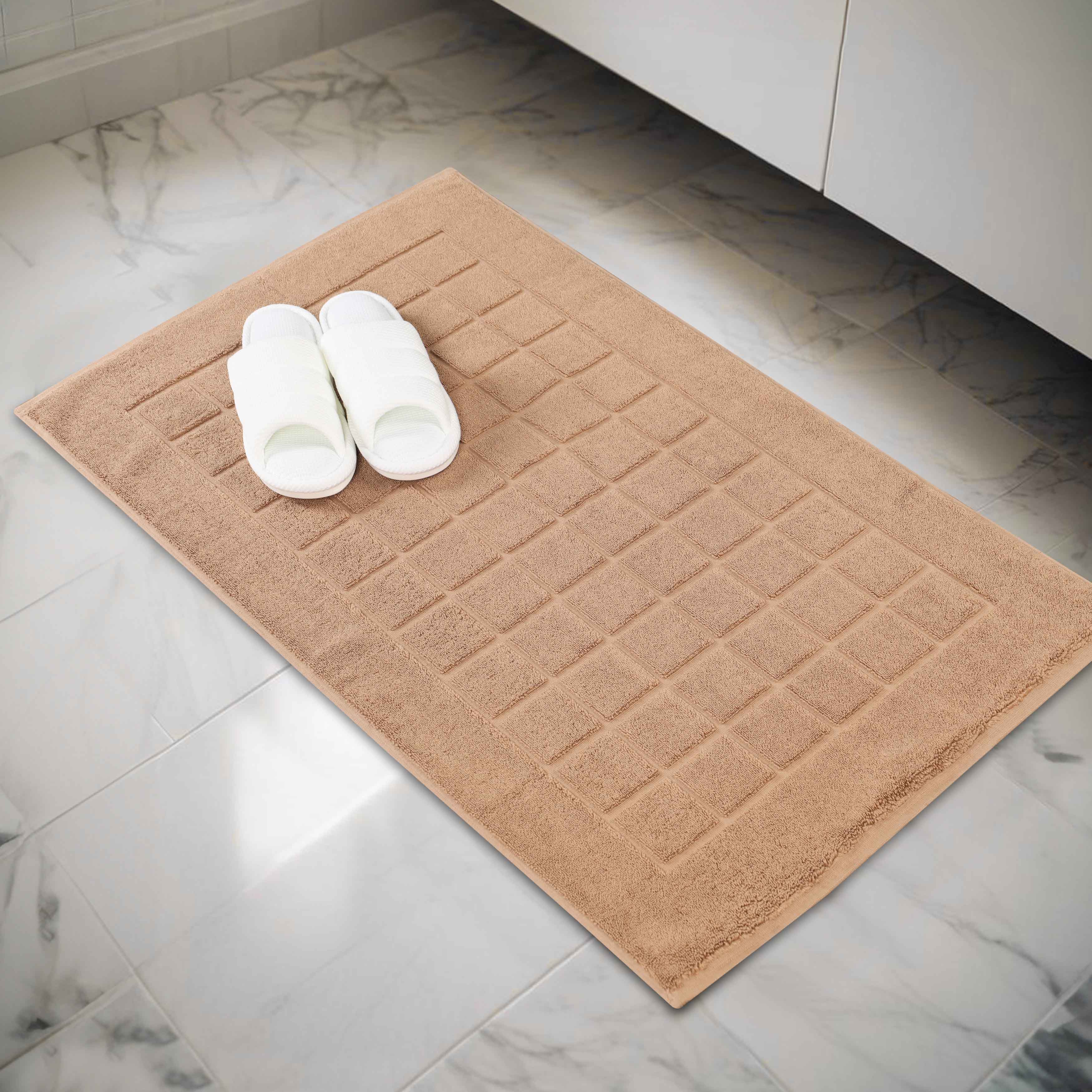 Nora Cotton Solid Absorbent Thick Checkered Washable Bath Mat Set of 2 - Bath Mats by Superior