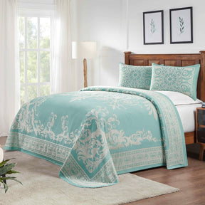 Adalie Cotton Blend Woven Jacquard Medallion Bedspread Set