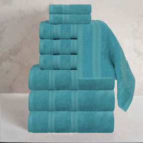 Smart Dry Zero Twist Cotton Medium Weight 9 Piece Assorted Towel Set