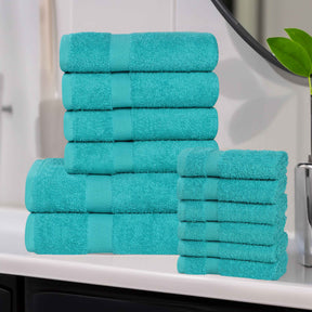 Eco-Friendly Cotton Absorbent Assorted 12 Piece Towel Set