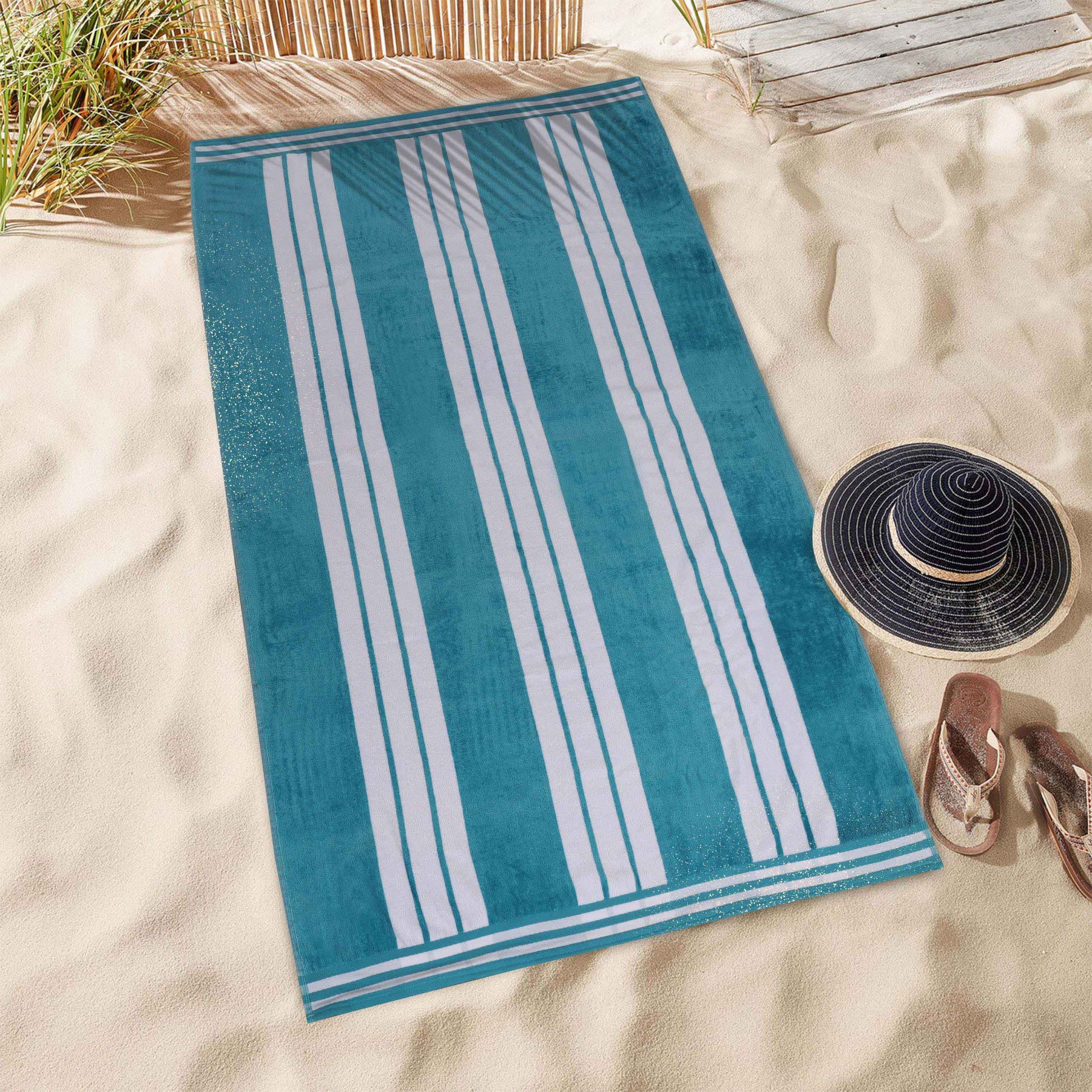 Striped Extra Large Oversized Absorbent Quick Dry Cotton Beach Towel