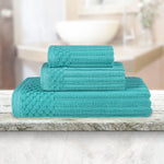 Soho Ribbed Cotton Absorbent 3 Piece Assorted Towel Set - Towel Set by Superior