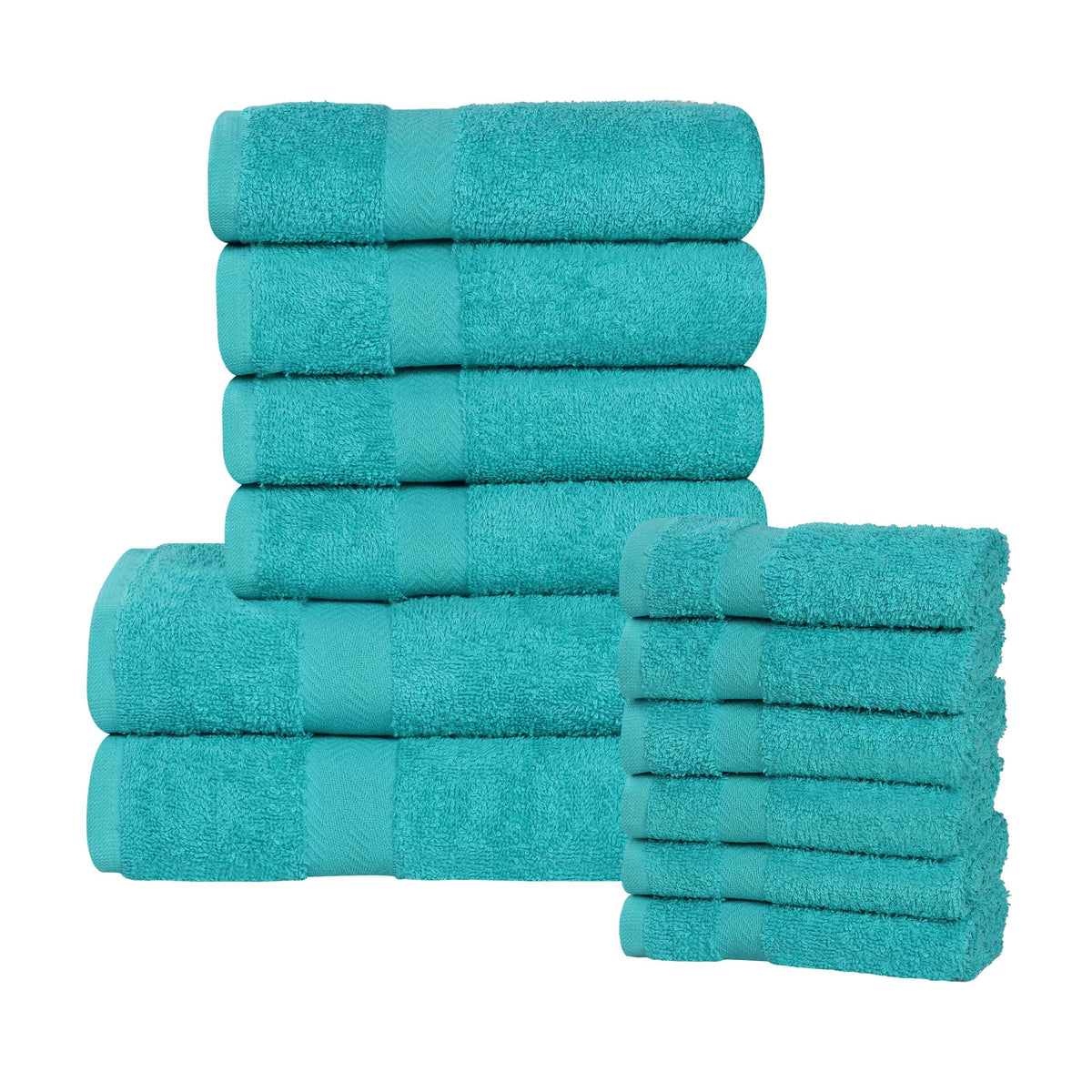 Eco-Friendly Cotton Absorbent Assorted 12 Piece Towel Set