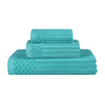 Soho Ribbed Cotton Absorbent 3 Piece Assorted Towel Set - Towel Set by Superior