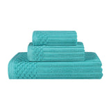 Soho Ribbed Cotton Absorbent 3 Piece Assorted Towel Set - Towel Set by Superior