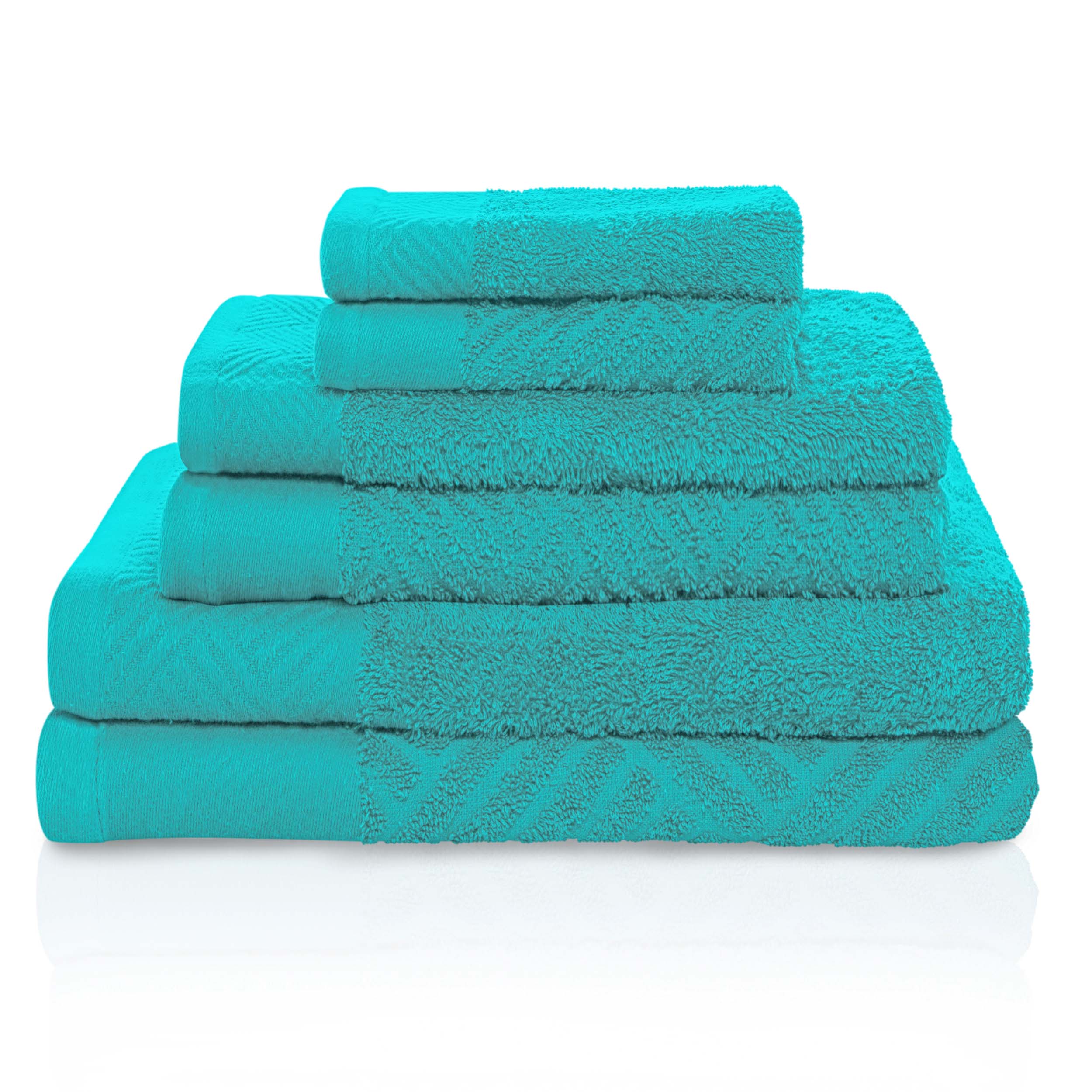 Basketweave Jacquard and Solid 6 Piece Egyptian Cotton Towel Set - Towel Set by Superior