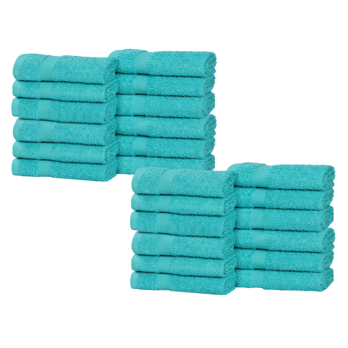 Eco-Friendly Cotton Absorbent 24-Piece Washcloth / Face Towel Set