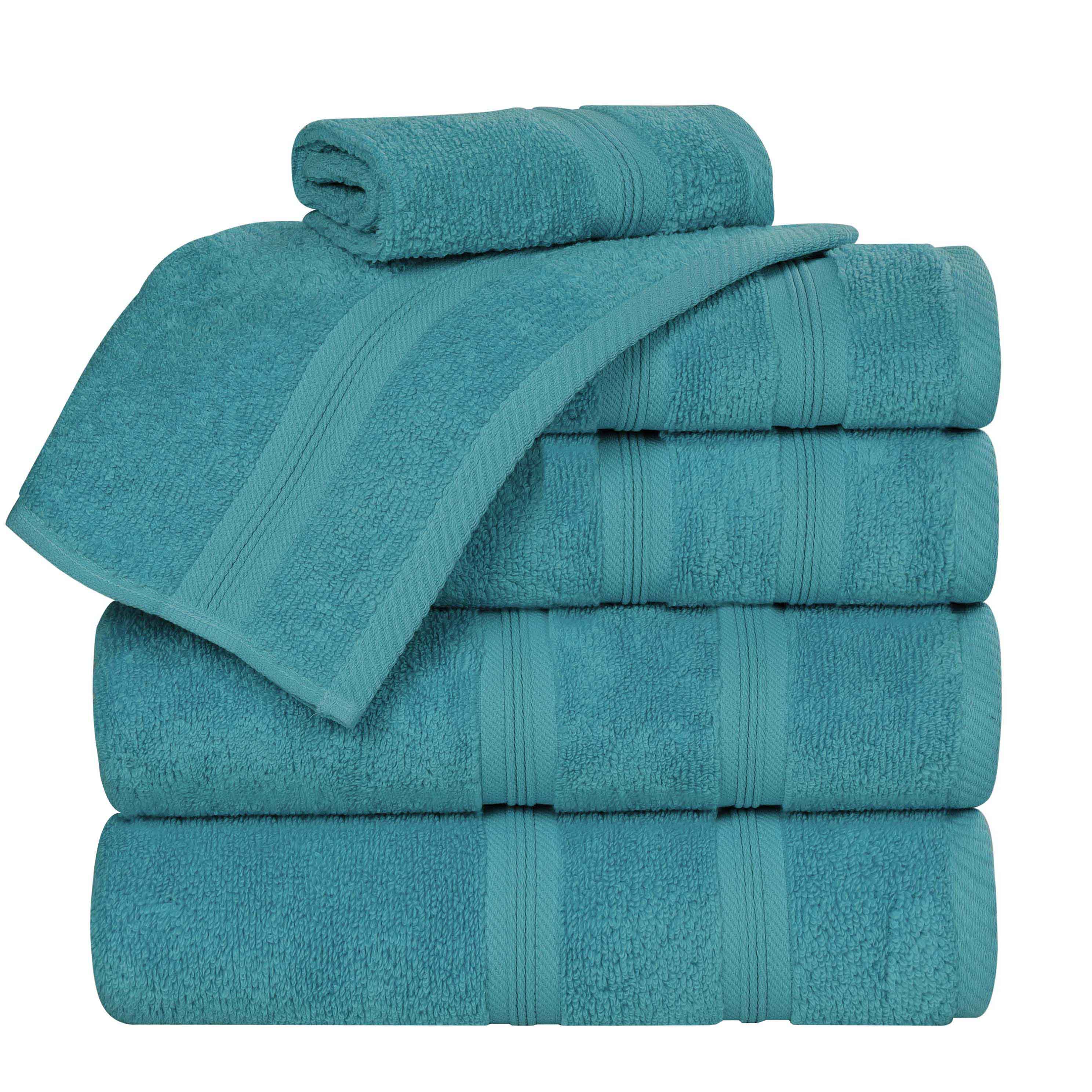 Smart Dry Zero Twist Cotton Medium Weight 6 Piece Assorted Towel Set - Towel Set by Superior