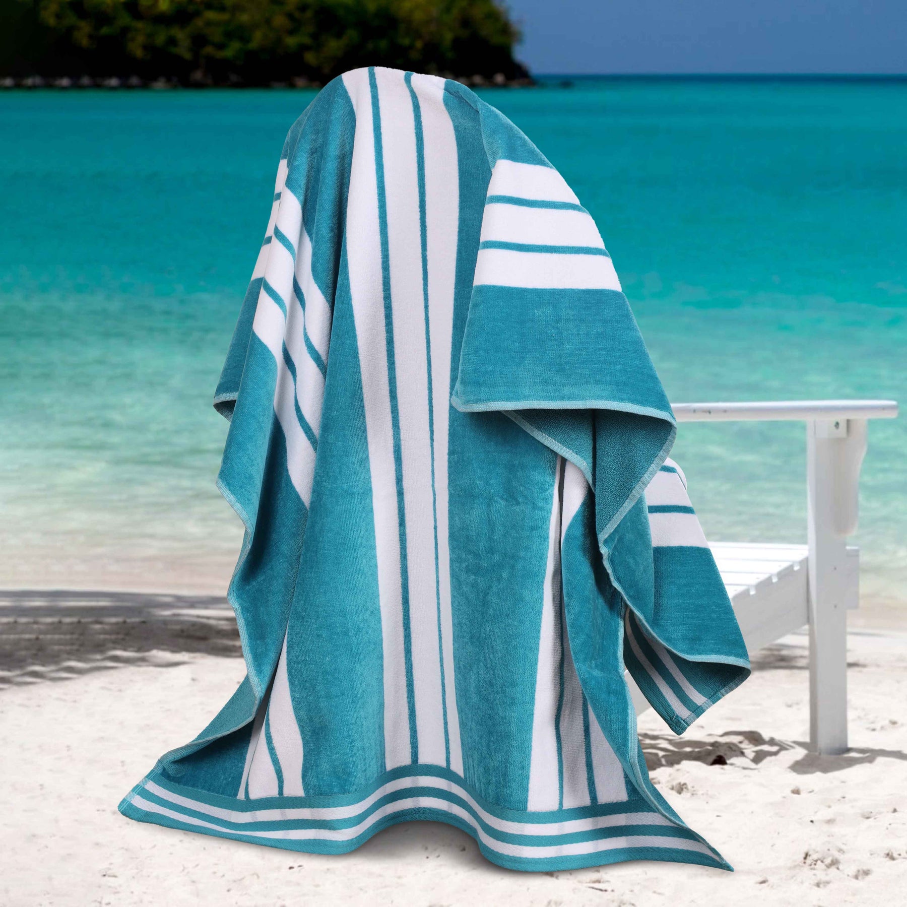 Striped Extra Large Oversized Absorbent Quick Dry Cotton Beach Towel