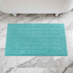 Nora Cotton Solid Absorbent Thick Checkered Washable Bath Mat Set of 2 - Bath Mats by Superior