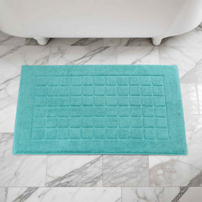 Nora Cotton Solid Absorbent Thick Checkered Washable Bath Mat Set of 2