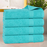 Cotton Highly Absorbent Eco-Friendly Quick Dry 4 Piece Bath Towel Set - Bath Towel by Superior