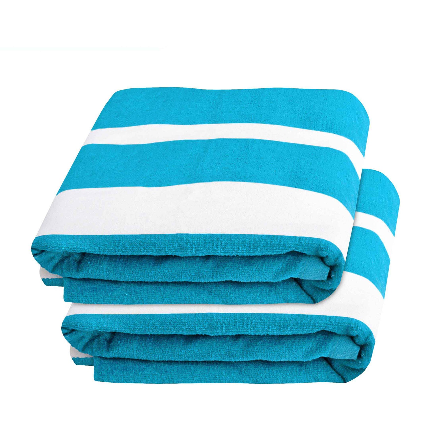 Cabana Striped Cotton Standard Size Chaise Lounge Chair Cover Set of 2 - Turquoise