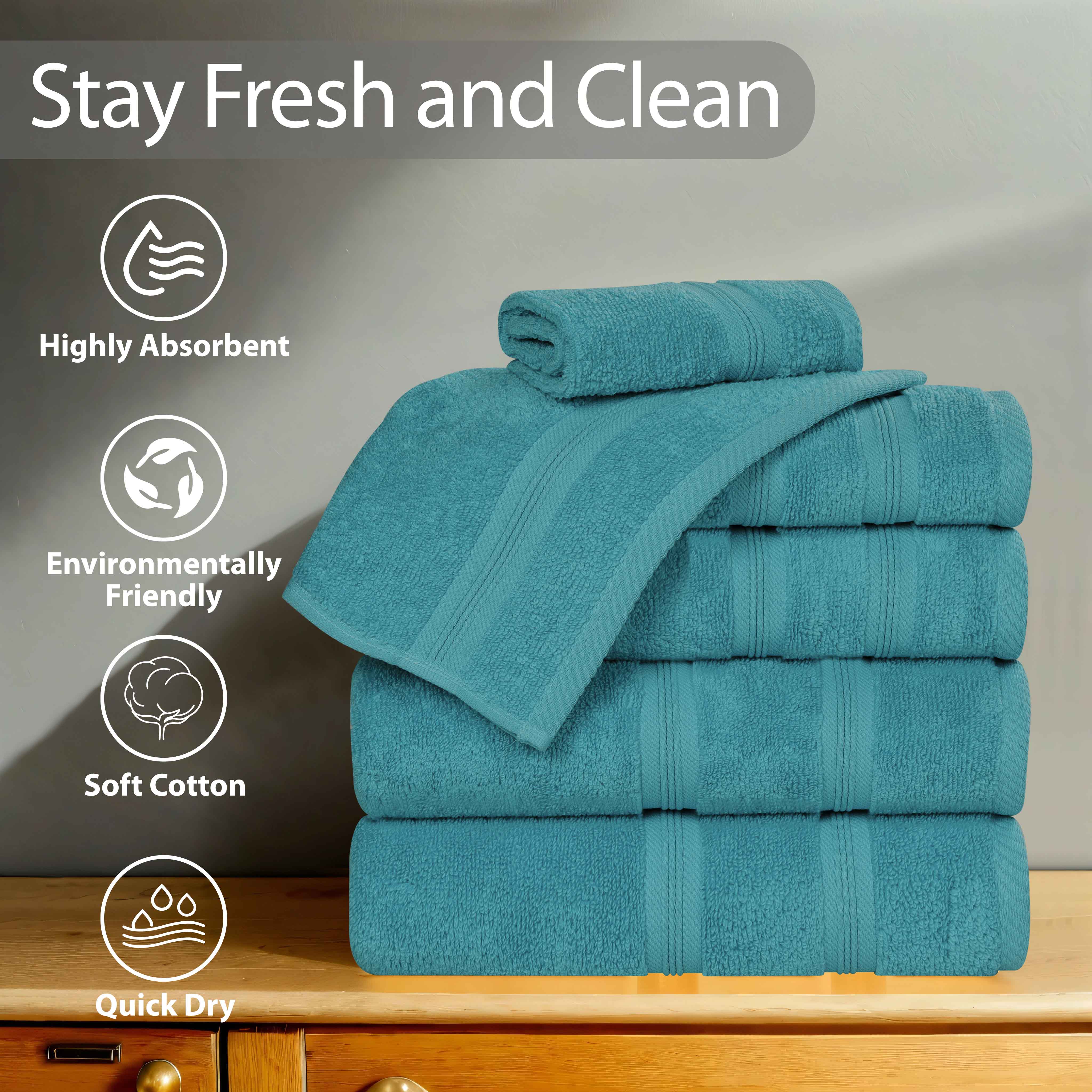 Smart Dry Zero Twist Cotton Medium Weight Hand Towels, Set of 6 - Hand Towel Set by Superior