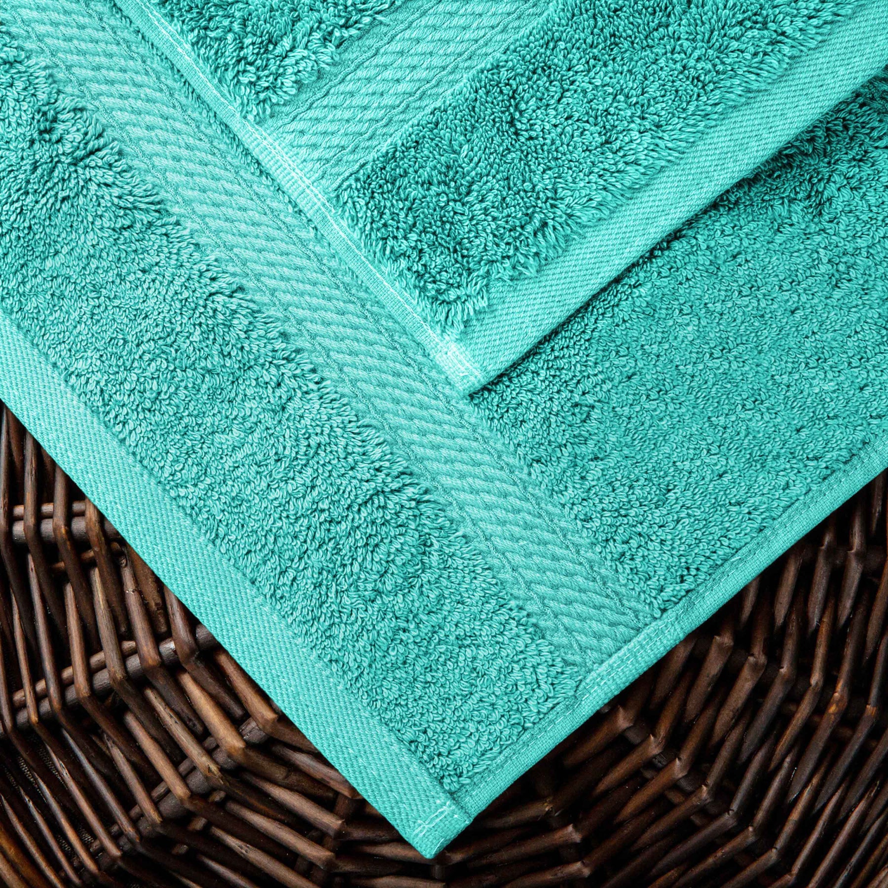 Egyptian Cotton Pile Absorbent 2 Piece Plush Solid Bath Sheet Set - Turquoise