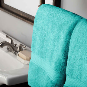 Egyptian Cotton Pile Heavyweight 2 Piece Bath Towel Set - Turquoise