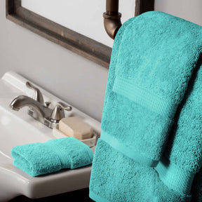 Egyptian Cotton Pile Heavyweight 2 Piece Bath Towel Set - Turquoise