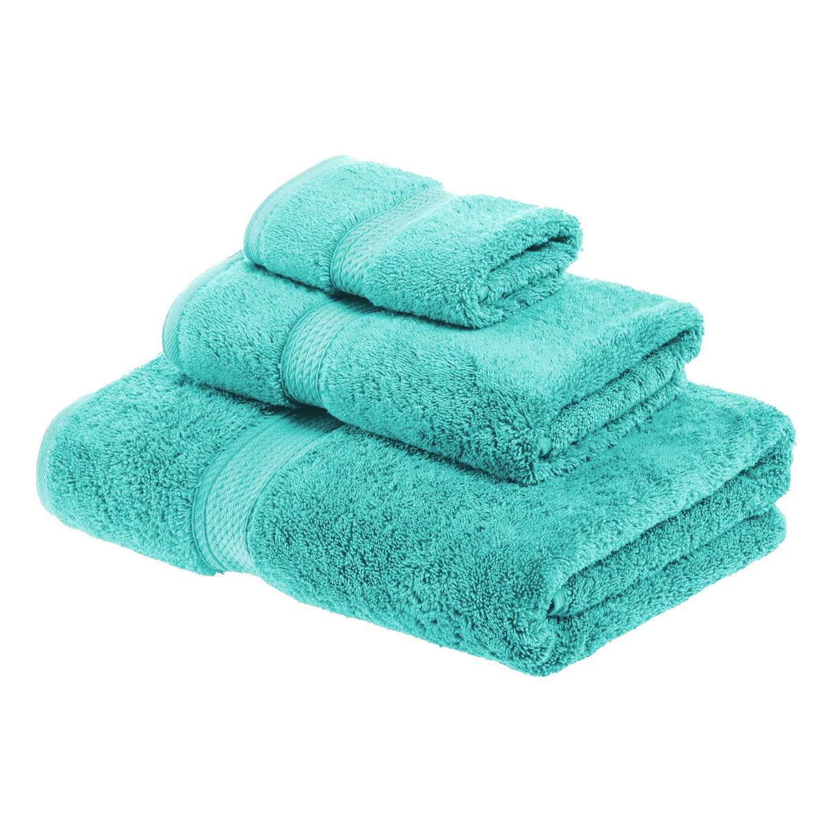 Egyptian Cotton Pile Heavyweight 3 Piece Towel Set - Turquoise