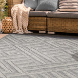 Wynn Modern Geometric Abstract Area Rug Indoor Outdoor Rugs - Rugs by Superior