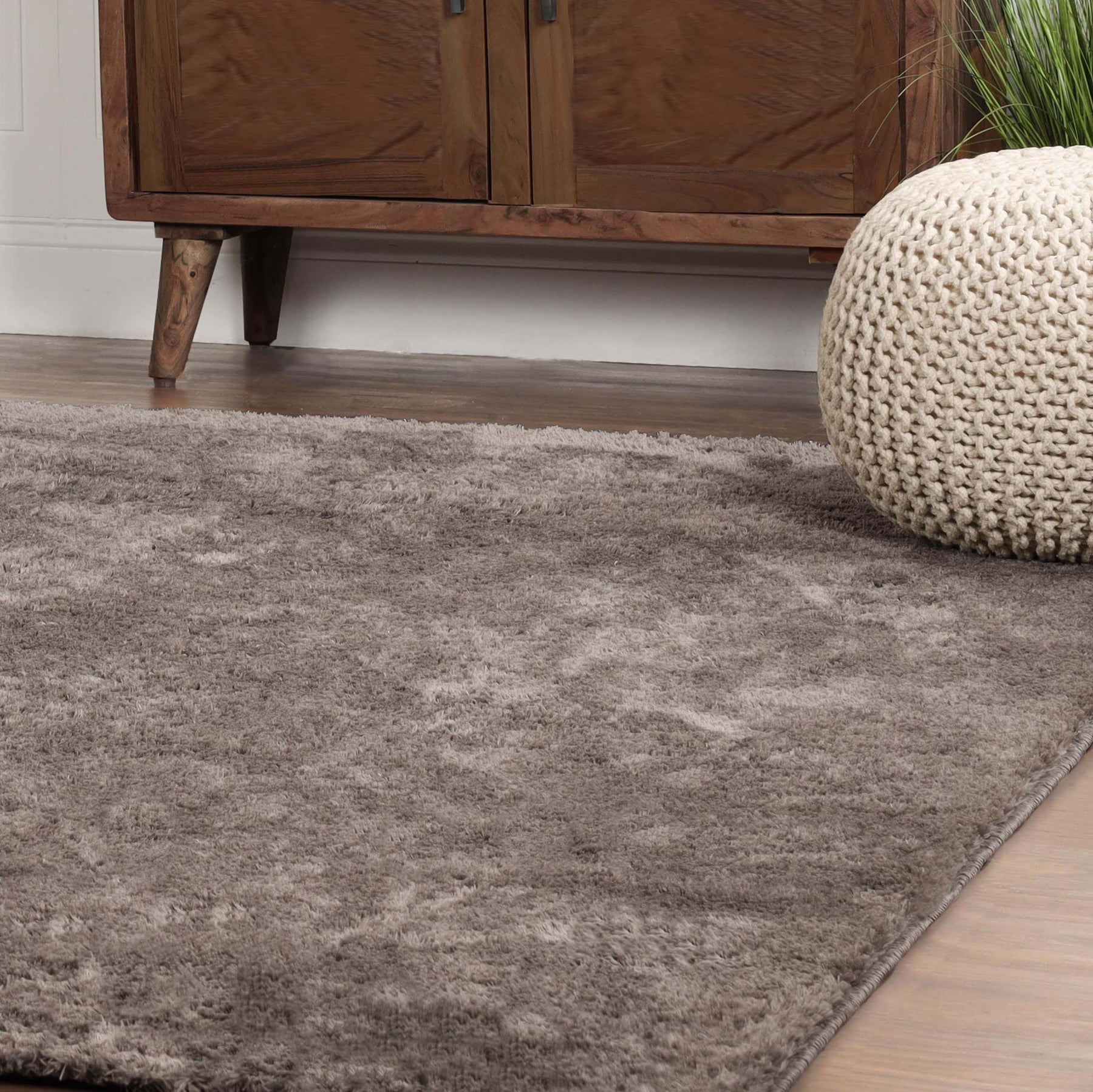 California Shag Solid Plush Fluffy Non-Slip Indoor Area Rug Or Runner