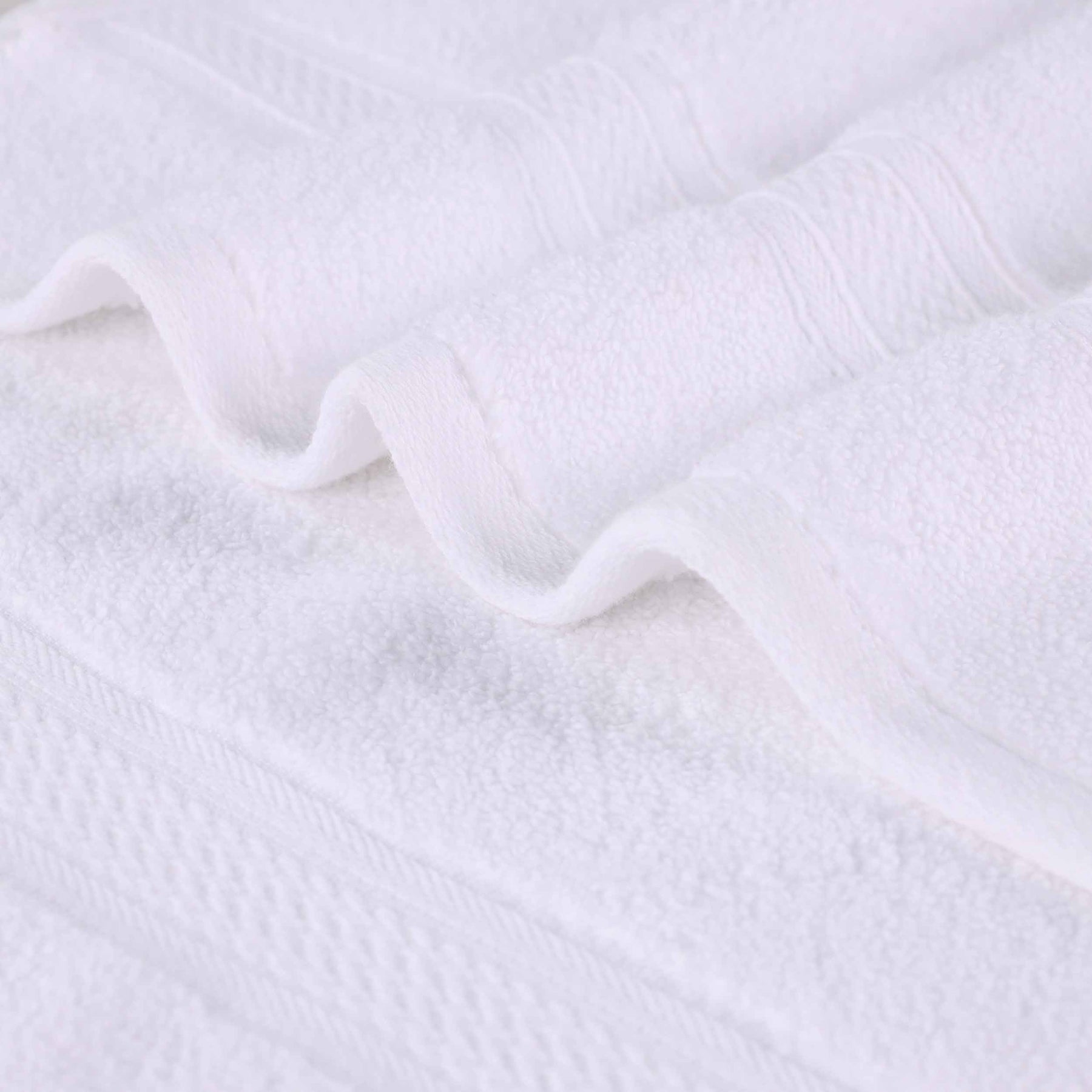 Chevron Zero Twist Solid and Jacquard Soft Cotton 6 Piece Towel Set