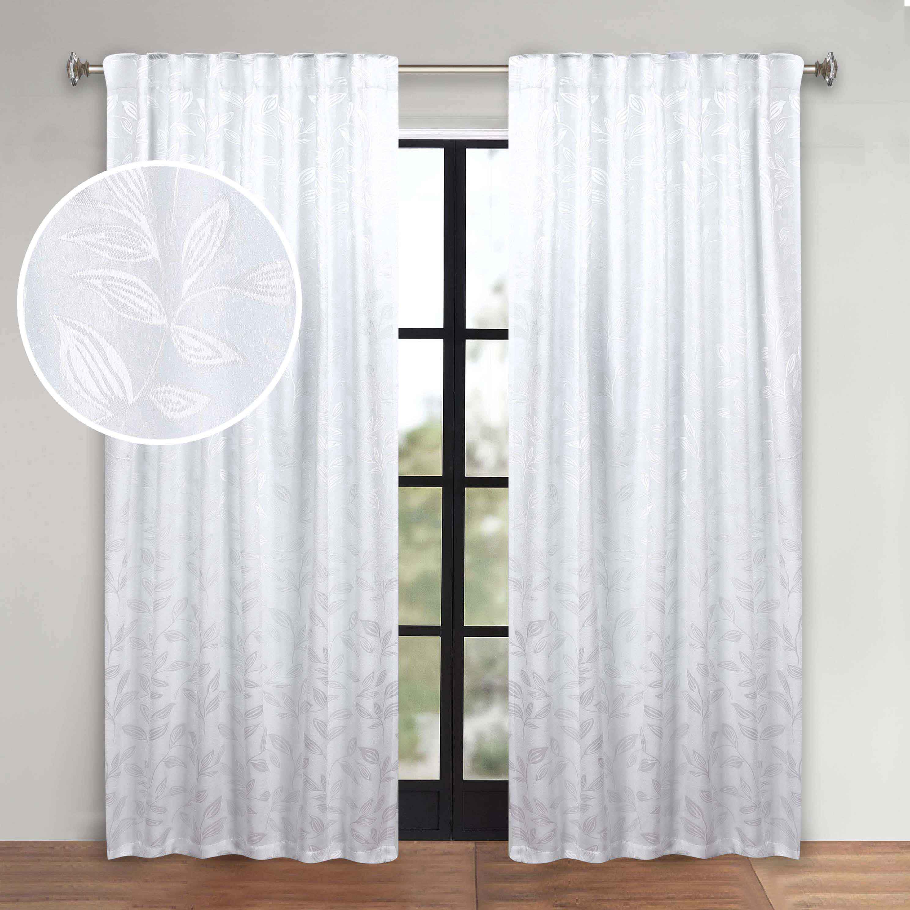 Leaves Room Darkening Back Tabs Blackout Curtain Panels, Set of 2 - Blackout Curtains by Superior