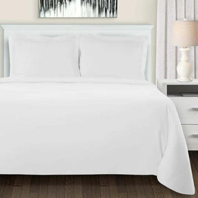 Cotton Flannel Solid Duvet Cover Set with Button Closure - White