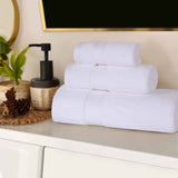 Chevron Zero Twist Solid Soft Absorbent Cotton 3 Piece Towel Set - Towel Set by Superior