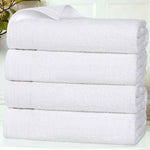 Honeycomb Textured Waffle Border Cotton Bath Towels, Set of 4 - Bath Towel by Superior