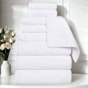 Playa Zero Twist Cotton Solid Waffle Textured 9 Piece Towel Set