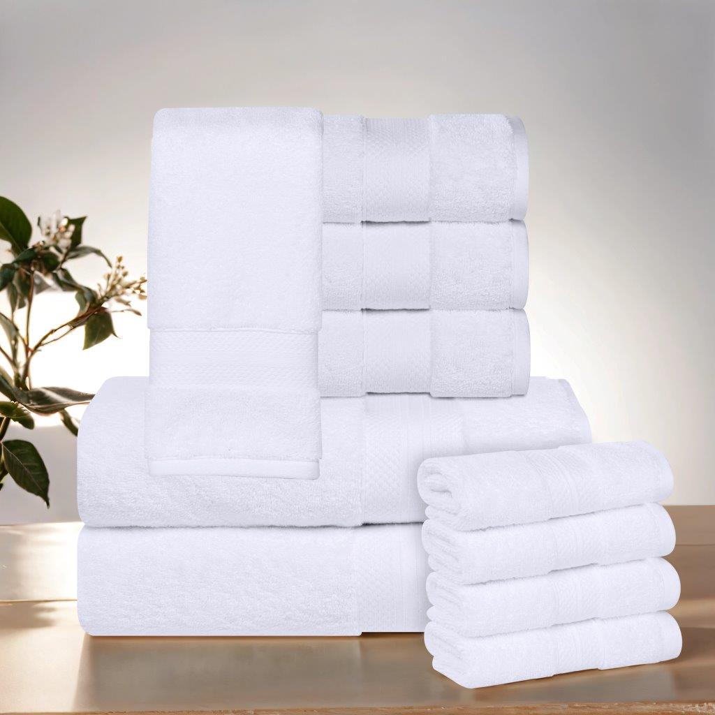 Aria Turkish Cotton Heavyweight Absorbent Solid 10 Piece Towel Set