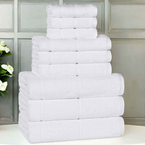 Mile Smart Twist Cotton Solid Thick Border 9 Piece Towel Set