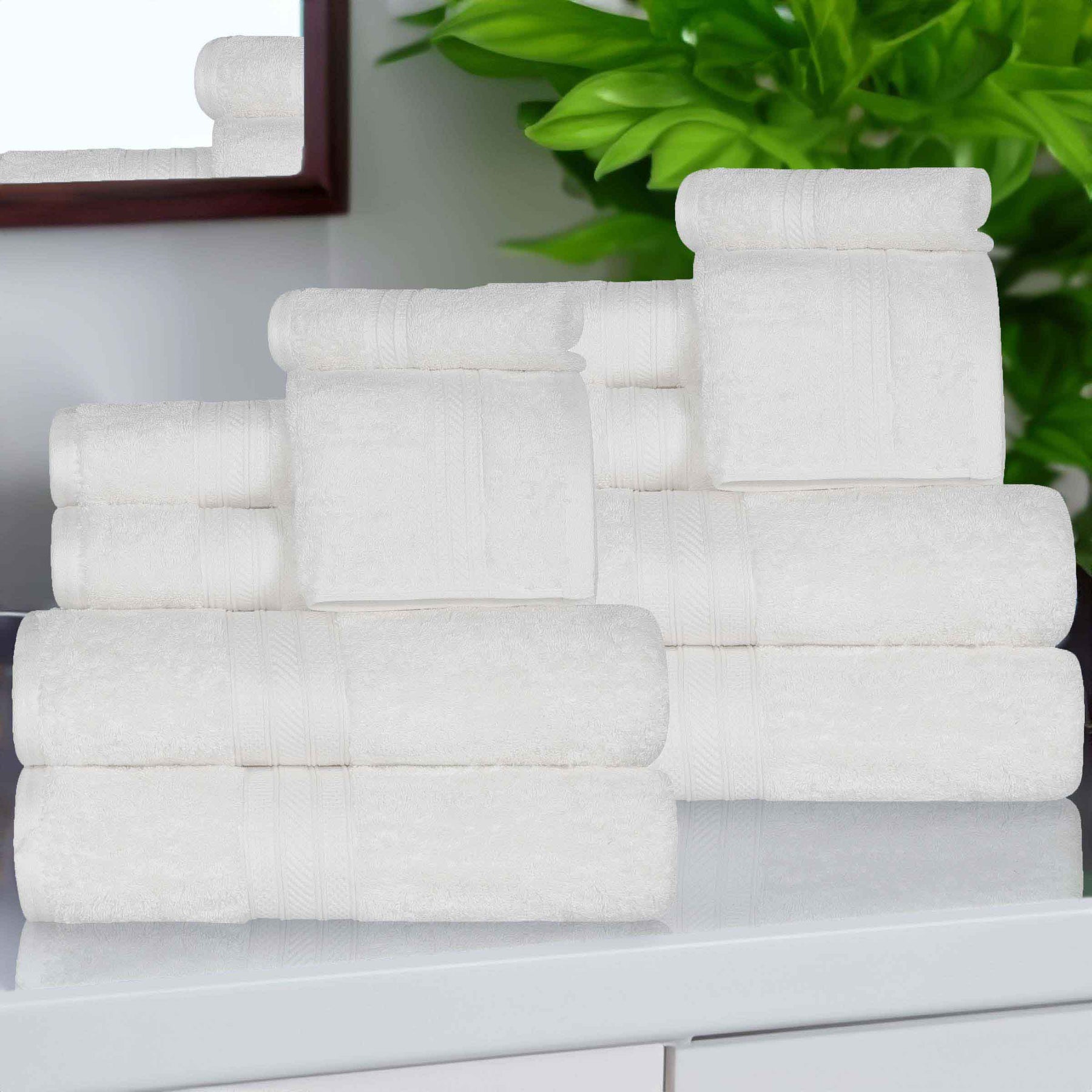 Atlas Cotton Plush Absorbent Heavyweight 12 Piece Assorted Towel Set