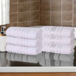 Sadie Zero Twist Cotton Solid and Jacquard Floral Hand Towel Set of 6 - Hand Towel by Superior