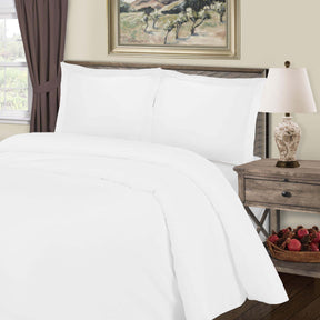 Cotton Blend 800 Thread Count Solid Duvet Cover Set - White