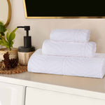 Chevron Zero Twist Jaquard Cotton 3 Piece Bathroom Towel Set - Towel Set by Superior