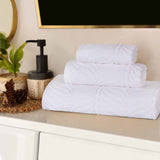 Chevron Zero Twist Jaquard Cotton 3 Piece Bathroom Towel Set - Towel Set by Superior